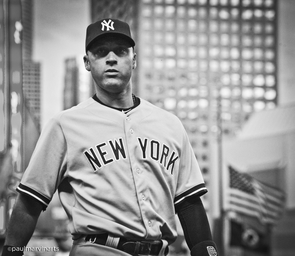 No matter where he travels across the country, Yankees shortstop Derek Jeter has an aura of the Big Apple around him at all times. Including a 2011 game at Target Field as an American flag flies at half mast in a landscape resembling that of New York City. 